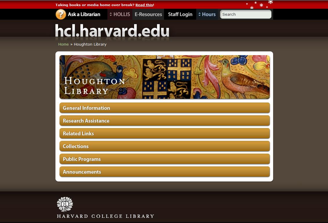 Houghton Library, Harvard.