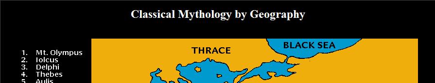 Classical Mythology by Geography. Princeton University