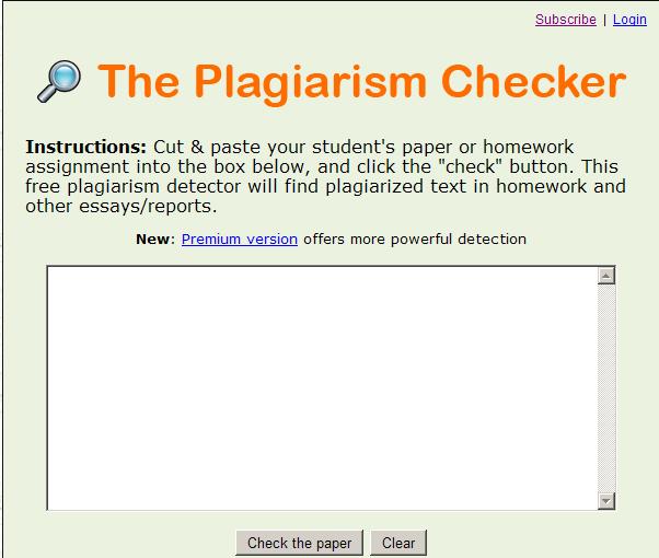 The Plagiarism Checker