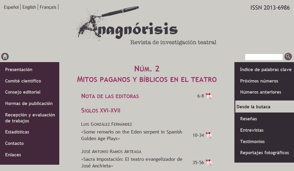 Anagnórisis. Revista de investigación teatral