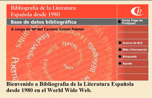 Bibliografía de la  Literatura Española desde 1980 