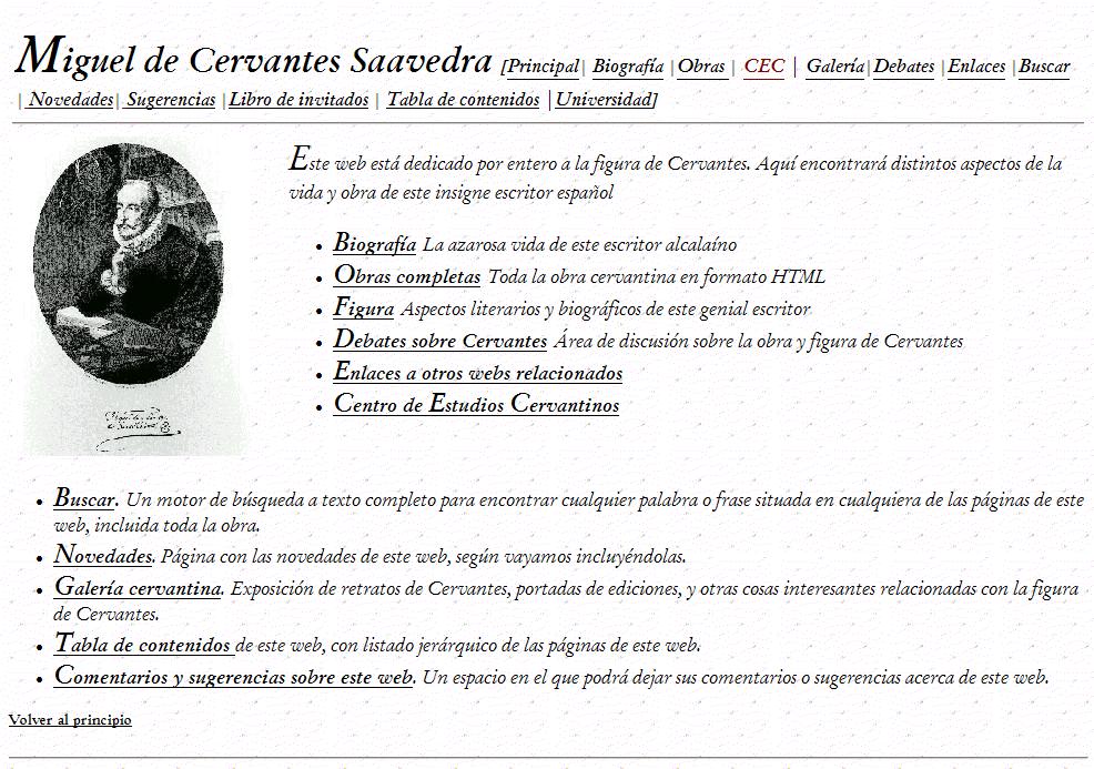 Miguel de Cervantes Saavedra (El web de Cervantes)